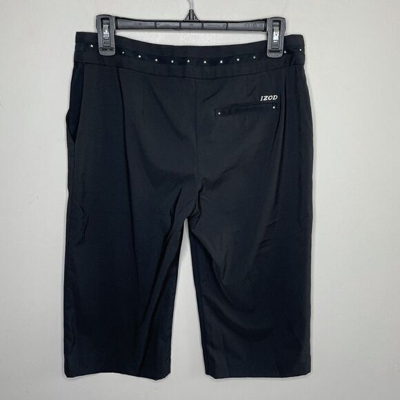 IZOD Shorts Womens 2 PerformX Cool-FX Activewear Black Stretch Golf 15" Inseam - Picture 4 of 7